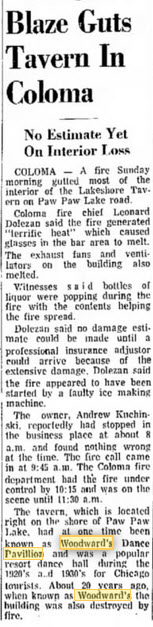 Woodward Pavillion (Woodwards Pavilion) - Aug 1968 Article - Structure Destroyed By Fire